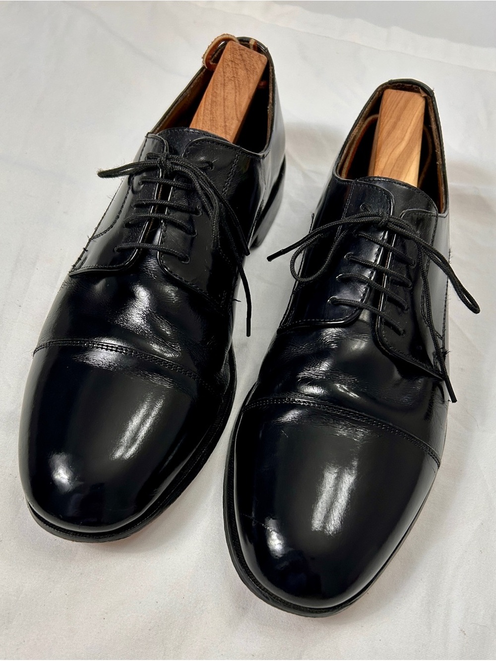 Florsheim Black Leather Cap Toe Dress Shoes with Leather Sole 10D